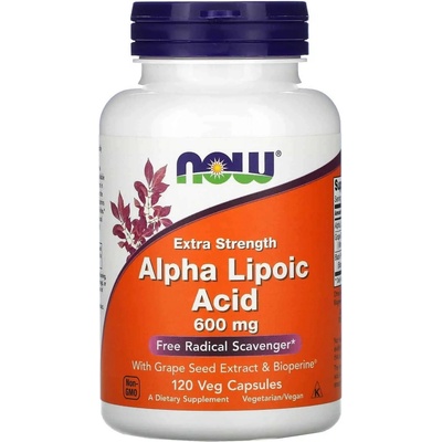 Now Foods kyselina alfa-lipoová extra silná 600 mg 120 vegetariánskych kapsúl