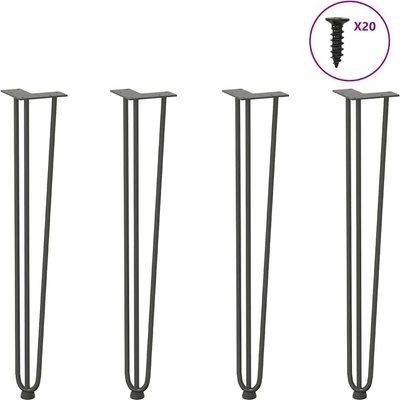 Omaxi 956119 Vlásenkové nohy pro konzolové stolky 4 ks antracitové 72 cm masivní ocel