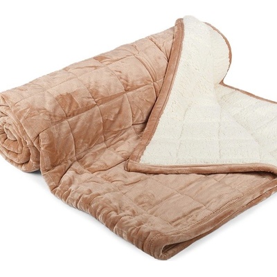 Sleepwell Deka Slleep Well ovečka prešívaná oriešková Mikroplyš 150x200