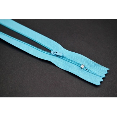 Nedeliteľný jemný plastový špirálový zips (veľkosť číslo 3) rôzne farby - dĺžka 12 cm - 60 cm 18 cm Azúrová