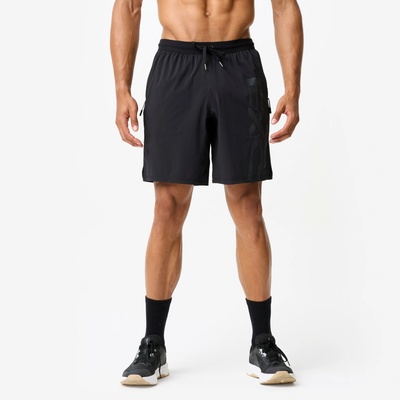 Domyos pánske elastické fitness šortky sivo-čierne