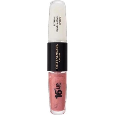 Dermacol 16H Lip Colour Extreme Long-Lasting Lipstick дълготрайно червило и блясък за устни 2в1 8 ml нюанс 5