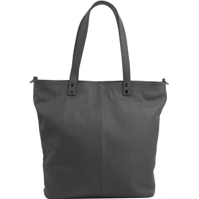 Borse In Pelle kožená velká dámská shopper kabelka Juliette tmavě šedá