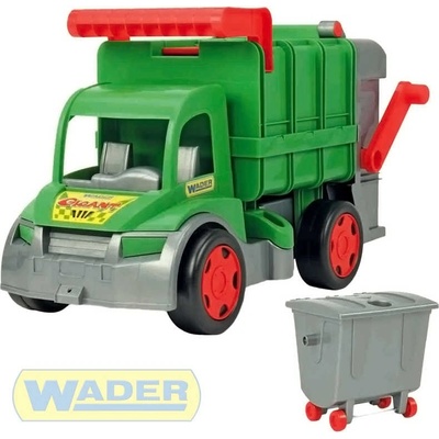 Wader Auto funkční Gigant popeláři 65 cm zelený set s kontejnerem plast