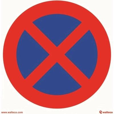 Walteco Zákazový symbol ""Zákaz zastavenia"" plastový, 150 x 150 mm