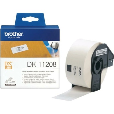 Samolepiace etikety Brother DK-11208 38 x 90 mm adresné veľké biele