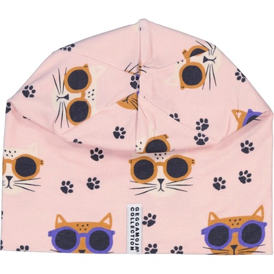 Detská tenká bambusová čiapka Pink Cool Cats Geggamoja