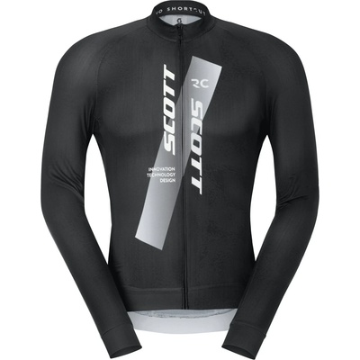 Scott Мъжка фланелка с дълъг ръкав за колоездене Scott Jersey Rc Pro L/S Cycling jersey - Black / White (056-4074-0111)