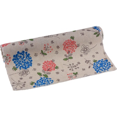 Látkový běhoun s lučním kvítím 28cm x 3m LN11613 - přírodní
