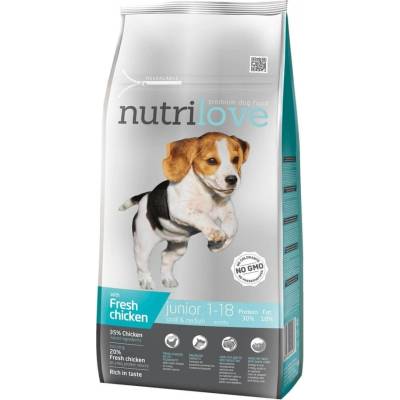 Nutrilove Premium Junior Small & Medium čerstvé kuře 8 kg