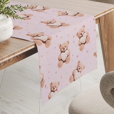 Biante bavlna behúň Sandra SA-723 Medvedíky so srdiečkami na fialkovom 20x120 cm