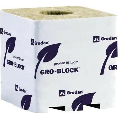 Grodan Improved Gro Block 100x100x100 mm, pěstební kostka s dírou 40x40 mm, 1 ks - MEDICAL