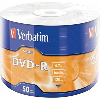 Verbatim DVD-R 4,7GB 16x, wrap, 50ks (43791) – Zboží Živě