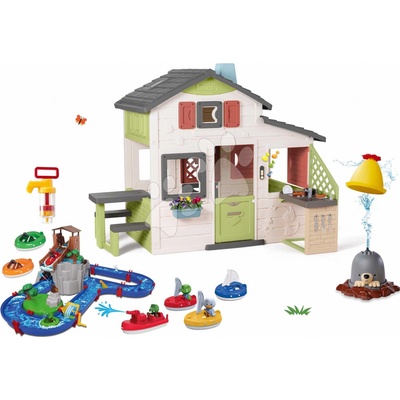Smoby Set domček Priateľov a vodná dráha s loďkami Friends House Life s kuchynkou a vodná hra Krtko s vodotryskom