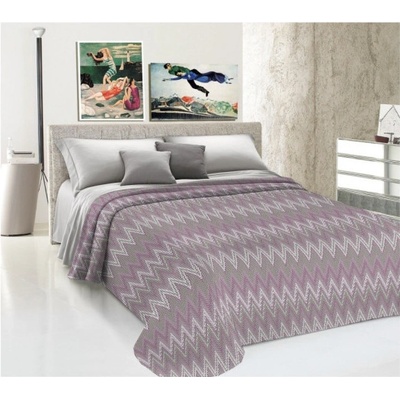 Mondo Italia Prikrývka na posteľ Piquet Spinato ružová Modrá 260x280 cm