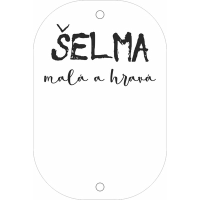 Štítok na lem - šelma Materiál/farba: Brúsená koženka TM.HNEDÁ
