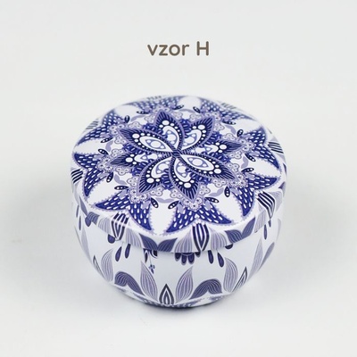 Plechová dóza, ornament II., na sviečku, 75 ml H