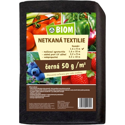 Biom netkaná textílie 1,6 x 5 m 17 g/m² černá