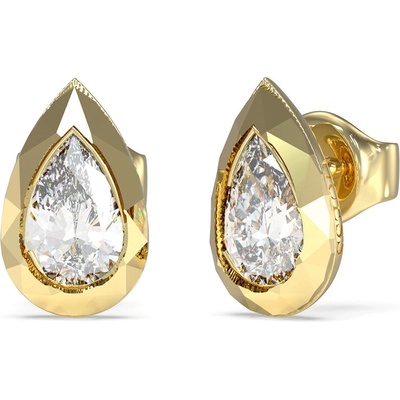 Guess pozlátené náušnice Tear Drop 4G Light JUBE05247JWYGT/U