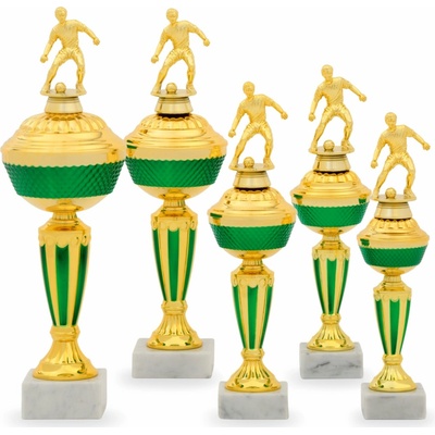 Pohár FOTBAL 34 cm zlatý/zelený