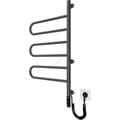 Mario Radiators Електрически въртящ се сушилник за кърпи TRISTAR 80W/230V 82, 5x44, 5 cm IP44 неръждаема стомана/черен (MR0056)