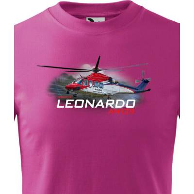 Dětské tričko Leonardo AW139 Rescue PurpurováCanvas Dětské tričko Bezvatriko.cz 3248