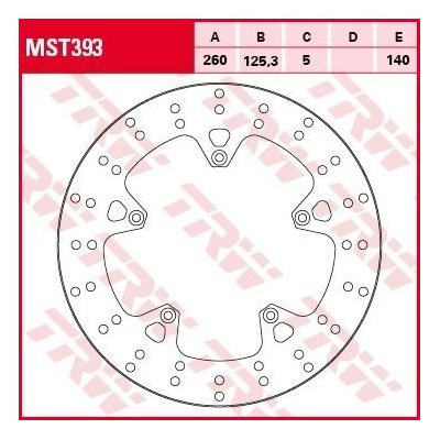 TRW MST393 brzdový kotouč, přední GILERA NEXUS 125 IE EURO 3 rok 09-12
