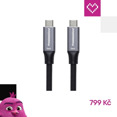 PremiumCord ku31cr5 USB-C ( USB 3.2 GEN 2x2, 5A, 100W, 10Gbit/s ) 5m černý