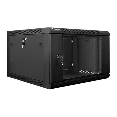 Lanberg Комуникационен шкаф, Lanberg rack cabinet 19" wall-mount 6U / 600x600 for self-assembly (flat pack), black (WF01-6606-10B)