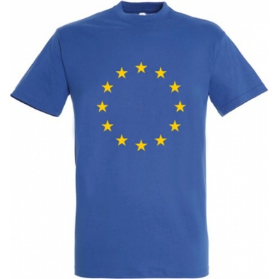 Tričko so symbolom hviezd Európskej únie EÚ modré