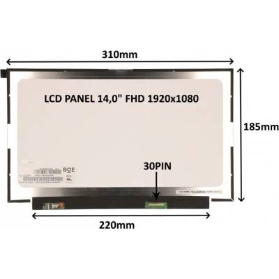 LCD PANEL 14,0" FHD 1920x1080 30PIN MATNÝ IPS / BEZ ÚCHYTŮ SIL