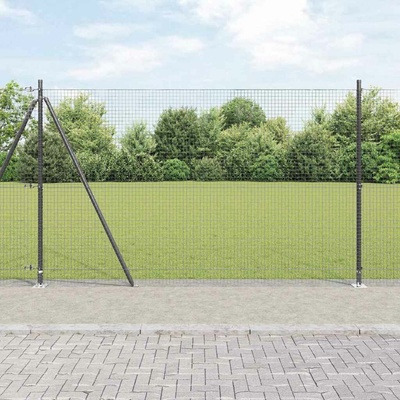 vidaXL Svařovaná drátěná plotina s betonovou základnou 10 x 1,5 m Šedá