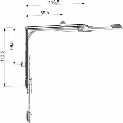 MACO Rohový převod MM krátký S 2 I-S čepem FFB 320-1650