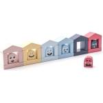 Cubika Пастел 15962 Цветни къщички - дървен строителен комплект 30 части (1-15962)
