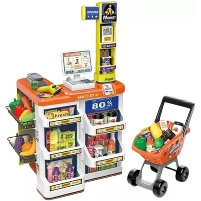 Man Yuk Toys Супермаркет комплект с количка за пазаруване - 60 части (668-132)