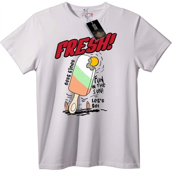 NOONEBRAND Тениска Свеж Сладолед - 2XL, White