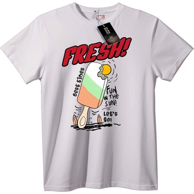 NOONEBRAND Тениска Свеж Сладолед - 2XL, White