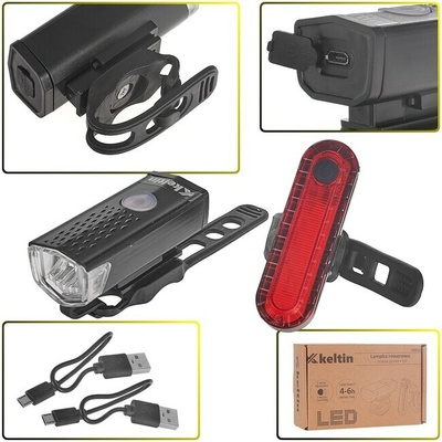 Vodotesné svietidlá na bicykel USB IP54 63406