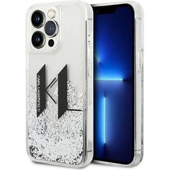 KARL LAGERFELD KLHCP14LLBKLCS iPhone 14 Pro 6.1" сребрист / сребрист, твърд, Liquid Glitter Big KL (3666339085704)