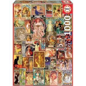 Educa Пъзел Educa от 1000 части - Колажи Арт Нуво (EDU19258)