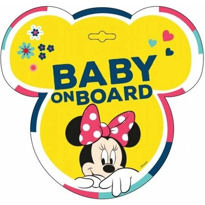 Seven Informační cedulka na přísavku dítě v autě "Baby on board" Minnie
