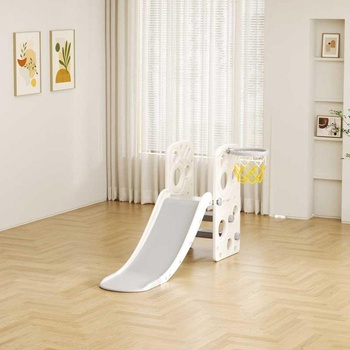 GUGA Детска пластмасова пързалка с баскетболен кош - сива (fe-ht-xjl0331-gy)