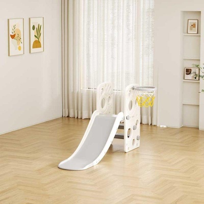 GUGA Детска пластмасова пързалка с баскетболен кош - сива (fe-ht-xjl0331-gy)