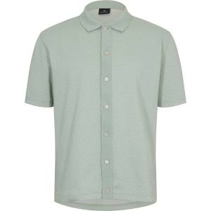 PS Paul Smith Риза с къс ръкав PS Paul Smith Men's Button Front Short Sleeve Patterned Shirt - Green 30
