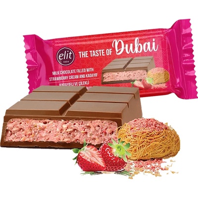 Elit Dubai Čokoláda s jahodovou náplňou 90 g