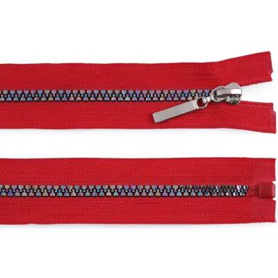 Duhový kostěný zip šíře 5 mm délka 80 cm 148 červená