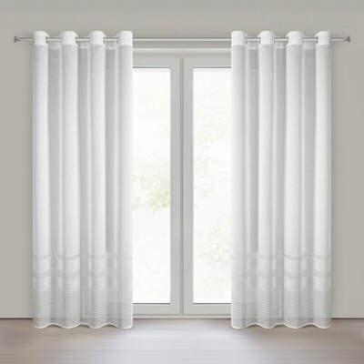 Takoy Bílá záclona z matné síťoviny 140x250 cm s kroužky - ELIRA-HF-479530 | 140 x 250 cm