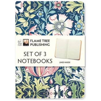 Flame Tree Publishing William Morris Set of 3 Mini Notebooks