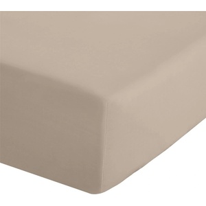 Catherine Lansfield Светлокафяв еластичен чаршаф от перкал 135x190 cm Easy Iron Percale - Catherine Lansfield (BD/18277/W/DFDX/NT)