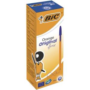 BIC Химикалка, 0, 3 мм, капачка, BIC "Orange Original Fine", синя 8099221 (8099221)